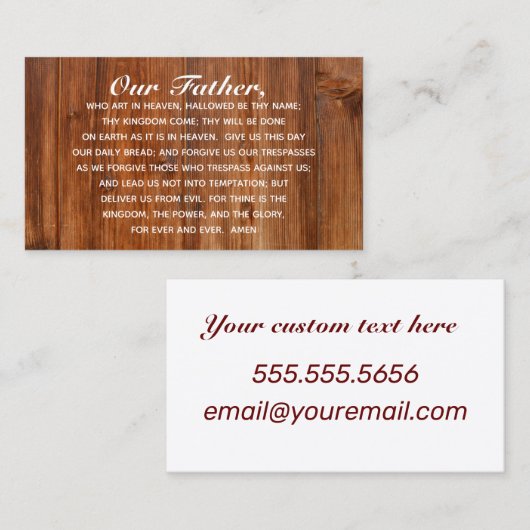 Het gebed van de Heer Onze Vader visitekaartje Contactkaartje (Voorkant / Achterkant)