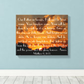 Het gebed van de Heer op een mooie zonsondergang Canvas Afdruk (Insitu (Houten vloer))