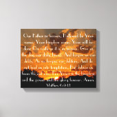 Het gebed van de Heer op een mooie zonsondergang Canvas Afdruk (Voorkant)
