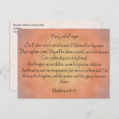 Het gebed van de Heer, Oranje  achtergrond Briefkaart (Voorkant / Achterkant)