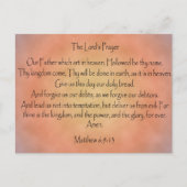 Het gebed van de Heer, Oranje  achtergrond Briefkaart (Voorkant)