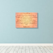 Het gebed van de Heer, Oranje  achtergrond Canvas Afdruk (Insitu (Houten vloer))