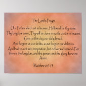 Het gebed van de Heer, Oranje achtergrond Poster (Voorkant)