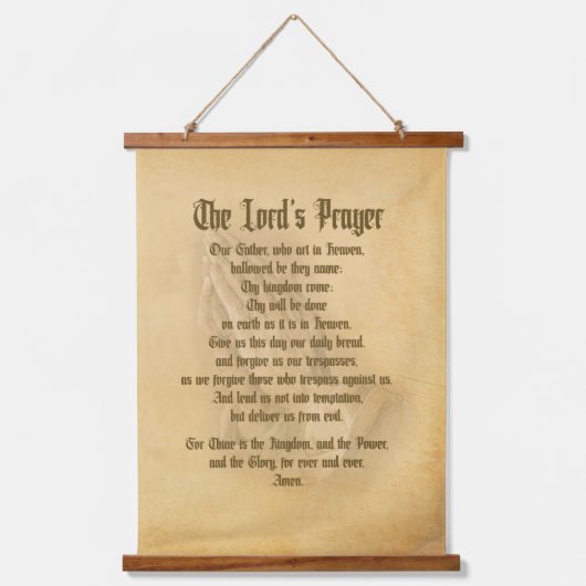 Het Gebed van de Heer (Traditioneel) Hangend Wandkleed (Voorkant)