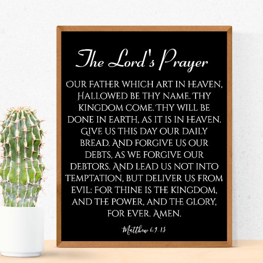 Het gebed van de Heer - Zwarte print
