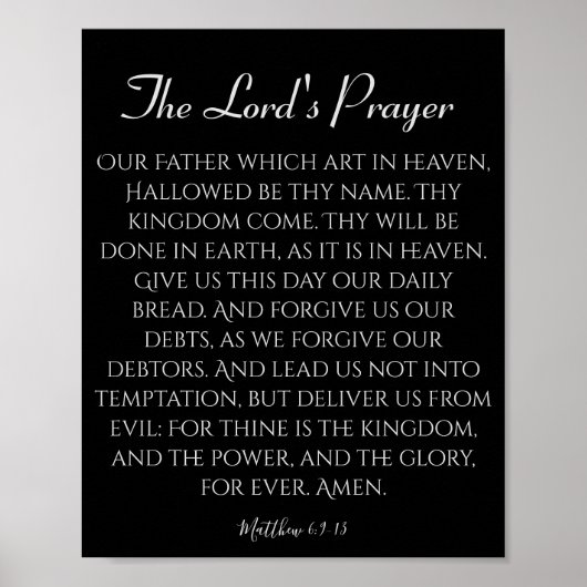 Het gebed van de Heer - Zwarte print (Voorkant)