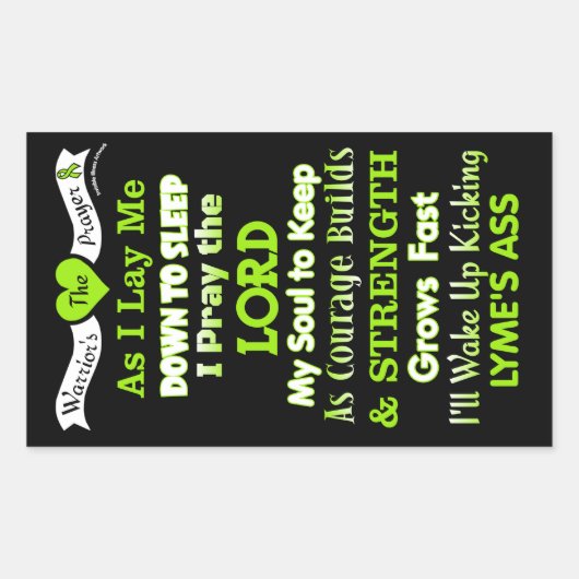 Het gebed van de krijger...Lyme Rechthoekige Sticker (Voorkant)
