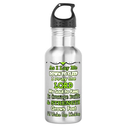 Het gebed van de krijger...Lyme Waterfles (Voorkant)