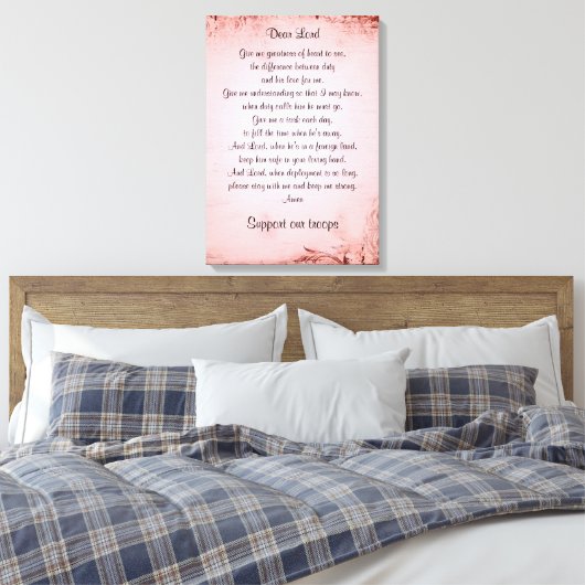 Het gebed van de militaire vrouw canvas afdruk (Insitu (Slaapkamer))