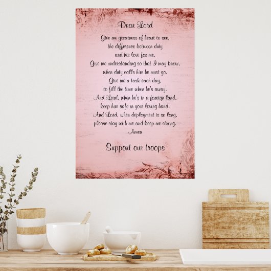 Het gebed van de militaire vrouw poster (Keuken)