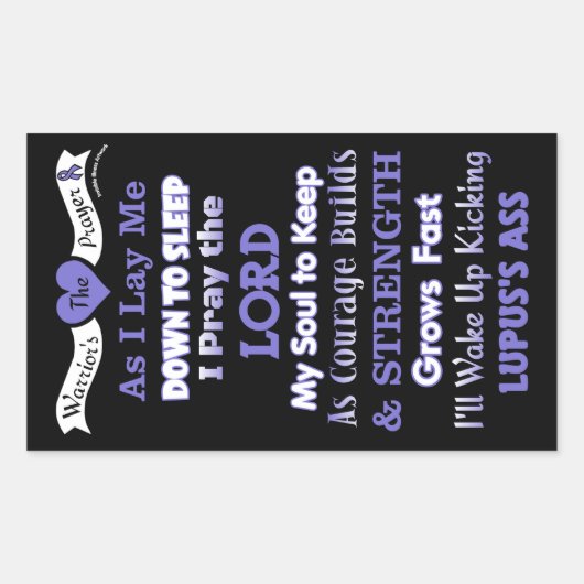 Het gebed van de Warrior... Lupus Rechthoekige Sticker (Voorkant)