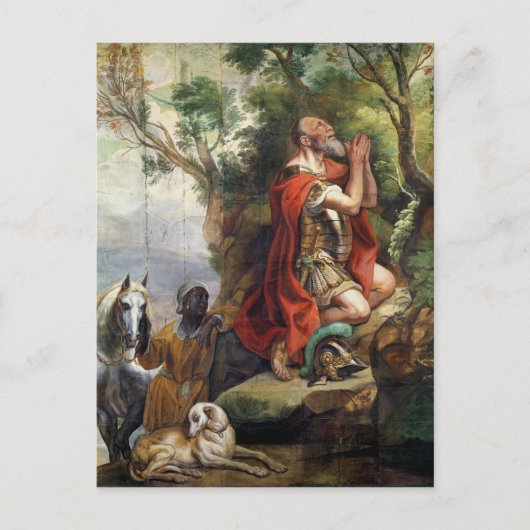 Het gebed van Gideon, cartoon voor tapijten Briefkaart (Voorkant)