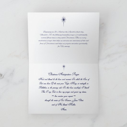 Het Gebed van het Anticiperen van Kerstmis Feestdagen Kaart (Binnen)