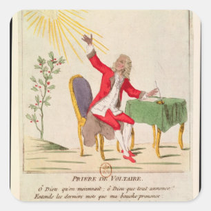 Het gebed van Voltaire Vierkante Sticker