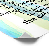 Het gebeden van de sereniteit citeert turquoise en poster (Hoek)