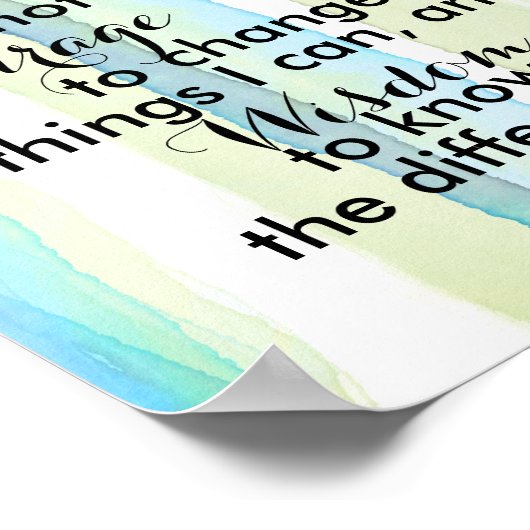 Het gebeden van de sereniteit citeert turquoise en poster (Hoek)