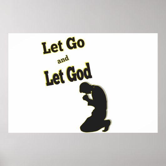 Het gebeten Man van Kneeling laat God gaan Poster (Voorkant)