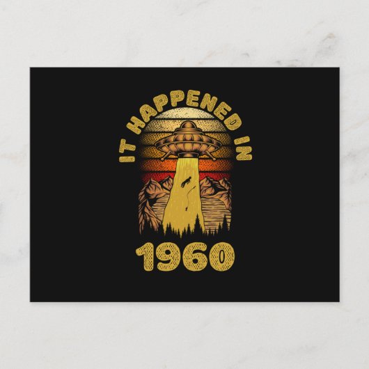 Het gebeurde in 1960 UFO Alien Briefkaart (Voorkant)