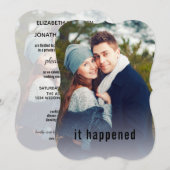 Het gebeurde Minimale Foto enkel Gehuwde Ontvangst Kaart (Voorkant / Achterkant)