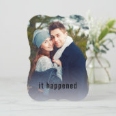 Het gebeurde Minimale Foto enkel Gehuwde Ontvangst Kaart (Staand voorkant)