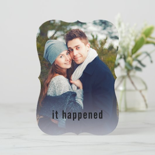 Het gebeurde Minimale Foto enkel Gehuwde Ontvangst Kaart (Staand voorkant)