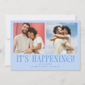 Het gebeurt 2-Photo Ijsblauw Huwelijk Save The Date (Voorkant)