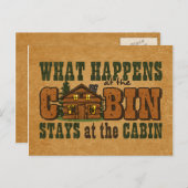 Het gebeurt bij het Briefkaart van de Cabin Uitnod (Voorkant / Achterkant)