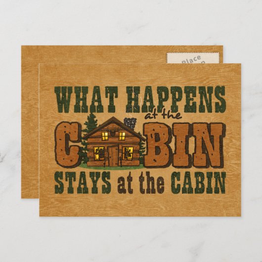 Het gebeurt bij het Briefkaart van de Cabin Uitnod (Voorkant / Achterkant)