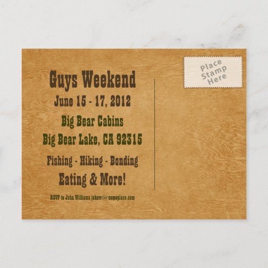 Het gebeurt bij het Briefkaart van de Cabin Uitnod (Achterkant)