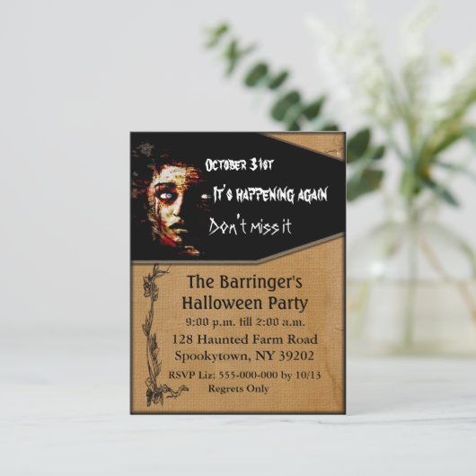 Het gebeurt opnieuw Briefkaart-uitnodiging Uitnodiging Briefkaart (Staand voorkant)