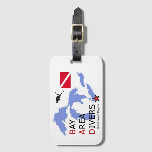 Het gebied van de Grote Meren in de Golf Bagagelabel (Voorkant (verticaal))