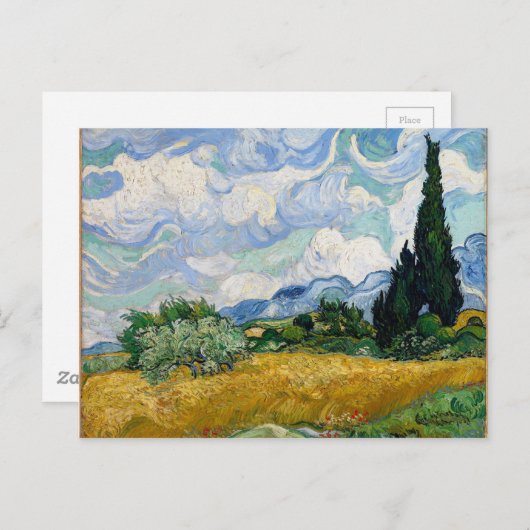 Het Gebied van de Tarwe van Vincent van Gogh met Briefkaart (Voorkant / Achterkant)