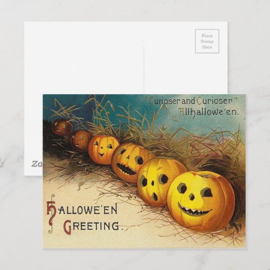 Het Gebied van het Hooi van de Pompoen van de Briefkaart (Voorkant / Achterkant)