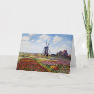 Het Gebied van Monet van Tulpen met het Wenskaart Kaart