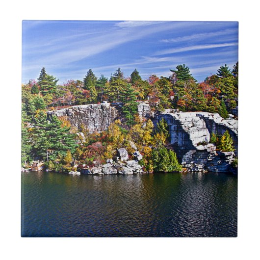 Het Gebladerte van de herfst rond Meer Minnewaska Tegeltje (Voorkant)