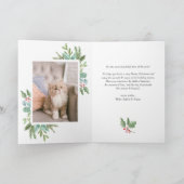 Het Gebladerte van Kerstmis van de waterverf & de Feestdagen Kaart (Binnen)