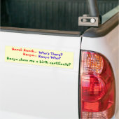 Het geboortecertificaat op het spoor zetten bumpersticker (Op Truck)