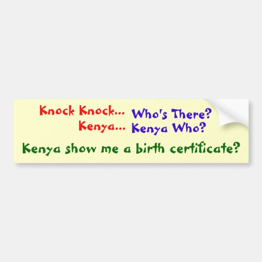 Het geboortecertificaat op het spoor zetten bumpersticker (Voorkant)