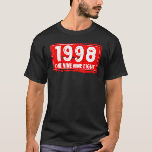 Het geboortejaar 1998 voor mannen en vrouwen Gewel T-shirt