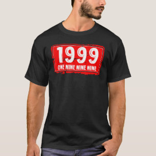 Het geboortejaar 1999 voor mannen en vrouwen Gewel T-shirt