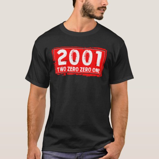 Het geboortejaar 2001 voor mannen en vrouwen, Gewe T-shirt (Voorkant)