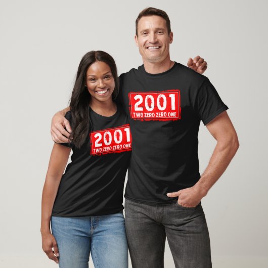 Het geboortejaar 2001 voor mannen en vrouwen, Gewe T-shirt (Unisex)