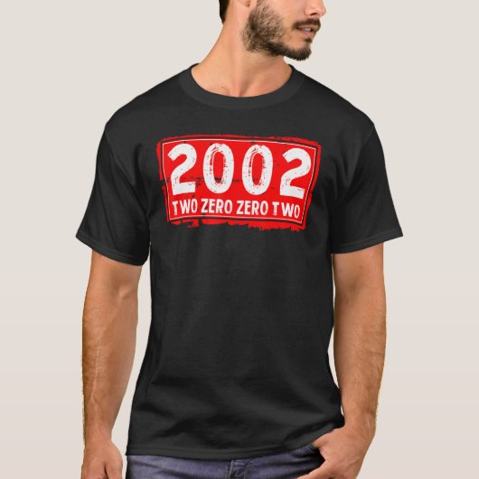 Het geboortejaar 2002 voor mannen en vrouwen Gewel T-shirt (Voorkant)