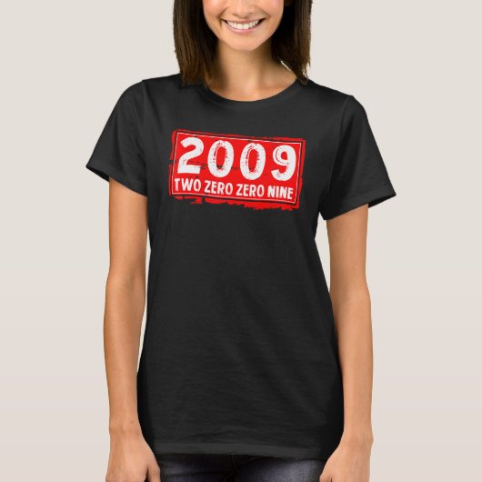 Het geboortejaar 2009 voor mannen en vrouwen Gewel T-shirt (Voorkant)