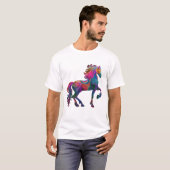Het Geborduurde Paard T-shirt (Voorkant volledig)