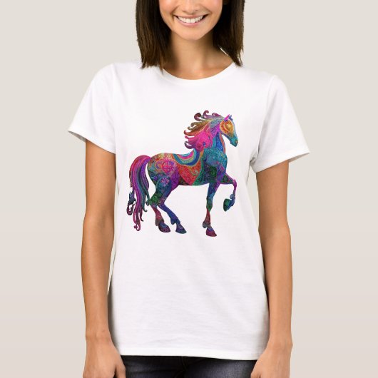 Het Geborduurde Paard T-shirt (Voorkant)