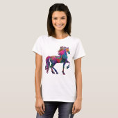 Het Geborduurde Paard T-shirt (Voorkant volledig)