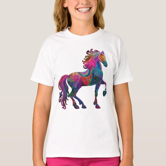 Het Geborduurde Paard T-shirt (Voorkant)