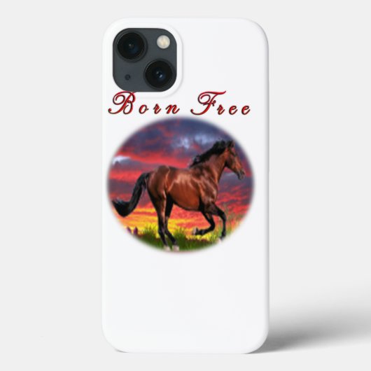 Het geboren vrije art. van het Paard Case-Mate iPhone Case (Achterkant)