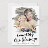 het geborsteld tellen van ons jaar van de Afzinkin Feestdagenkaart (Voorkant)